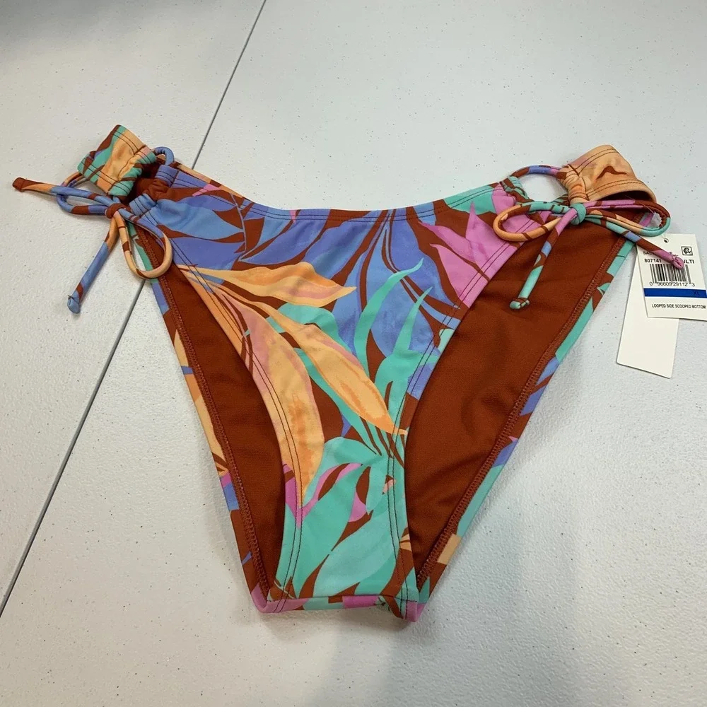 Salt & Cove Junior's Swim Bikini Bottom XL Looped Side Scooped Tropical Floral